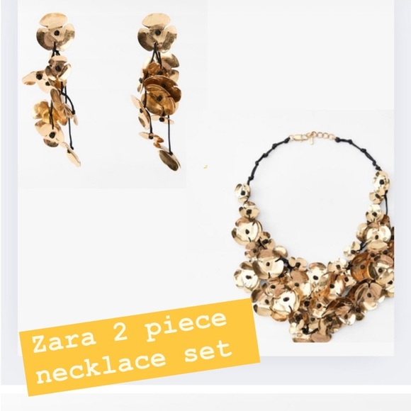 2pc SET NWT ZARA NECKLACE FLORAL🚨FIRM PRICE